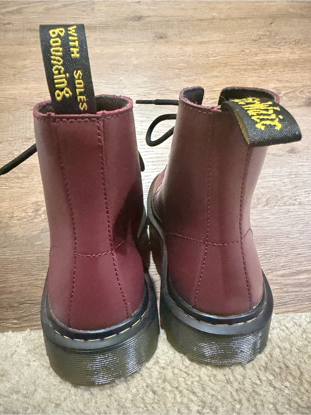 Dr. Martens Luana Burgundy (Cherry Red) Lace-Up Combat Boots Women’s 7 - Picture 6 of 12